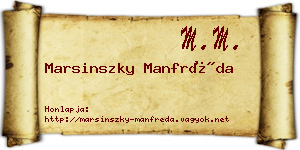 Marsinszky Manfréda névjegykártya